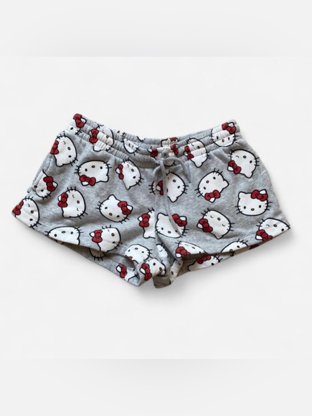 NWOT Hello Kitty Grey Lowrise Micro Mini Shorts with Drawstring